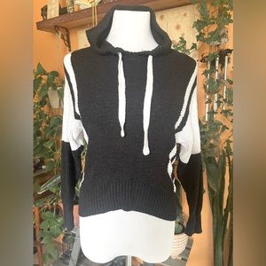 Express Knit Sweater With Hood - XS